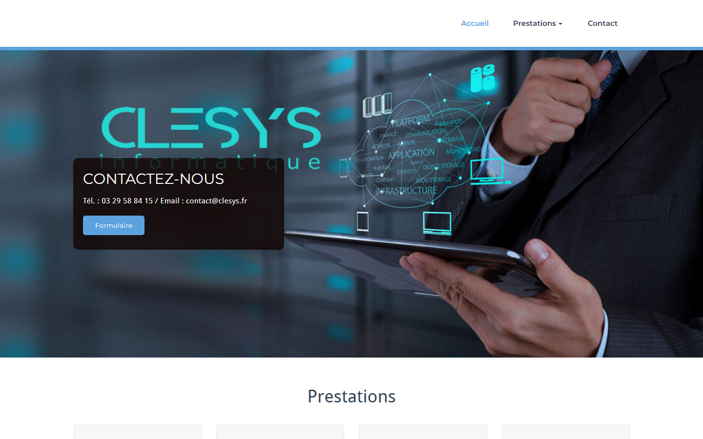 Aperçu du site de CLESYS INFORMATIQUE
