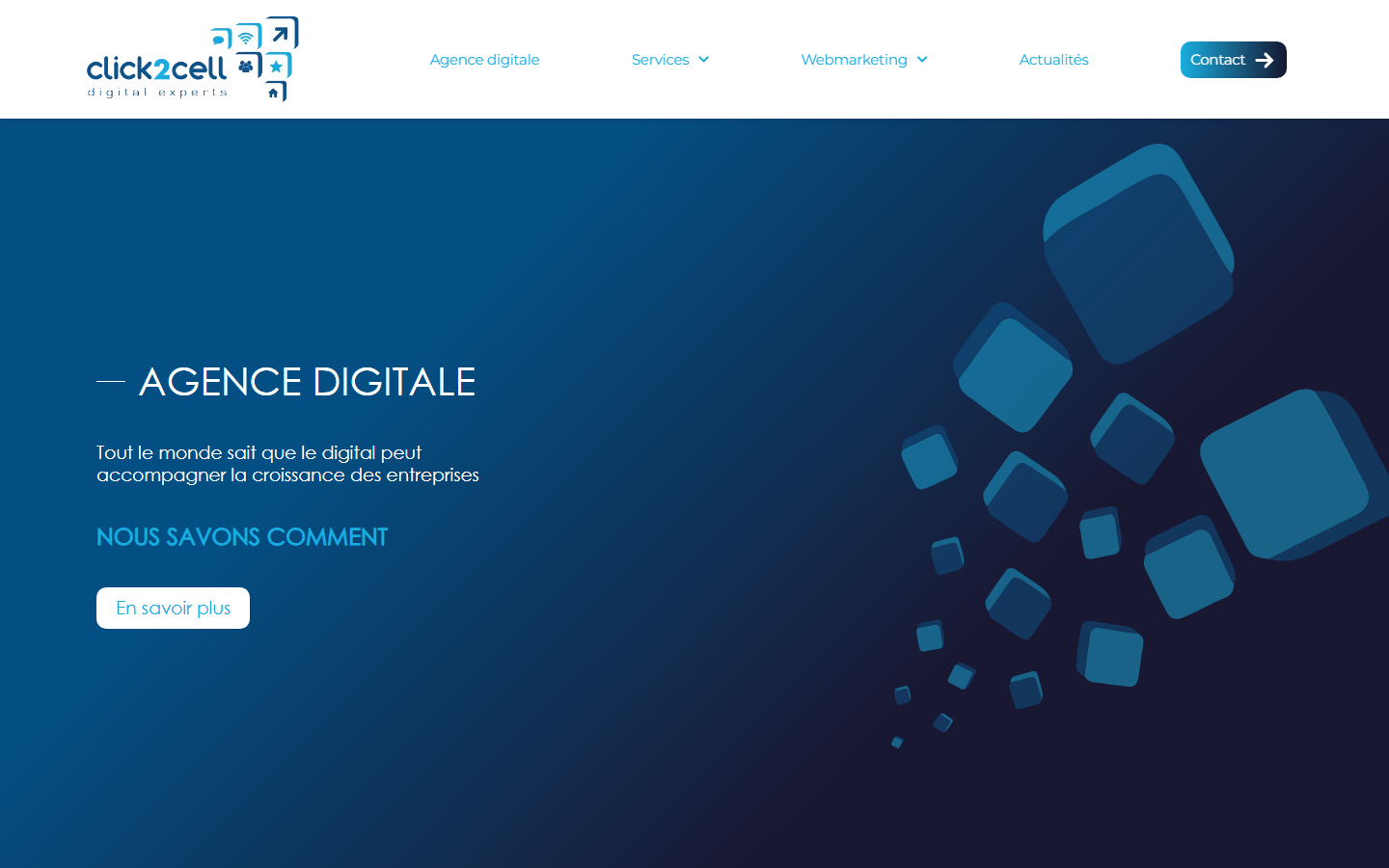 Aperçu du site de Click2Cell