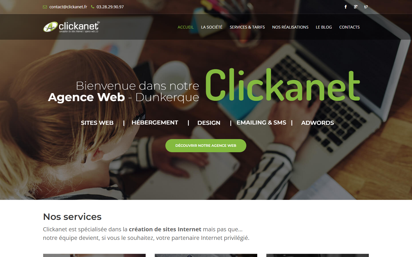 Aperçu du site de CLICKANET