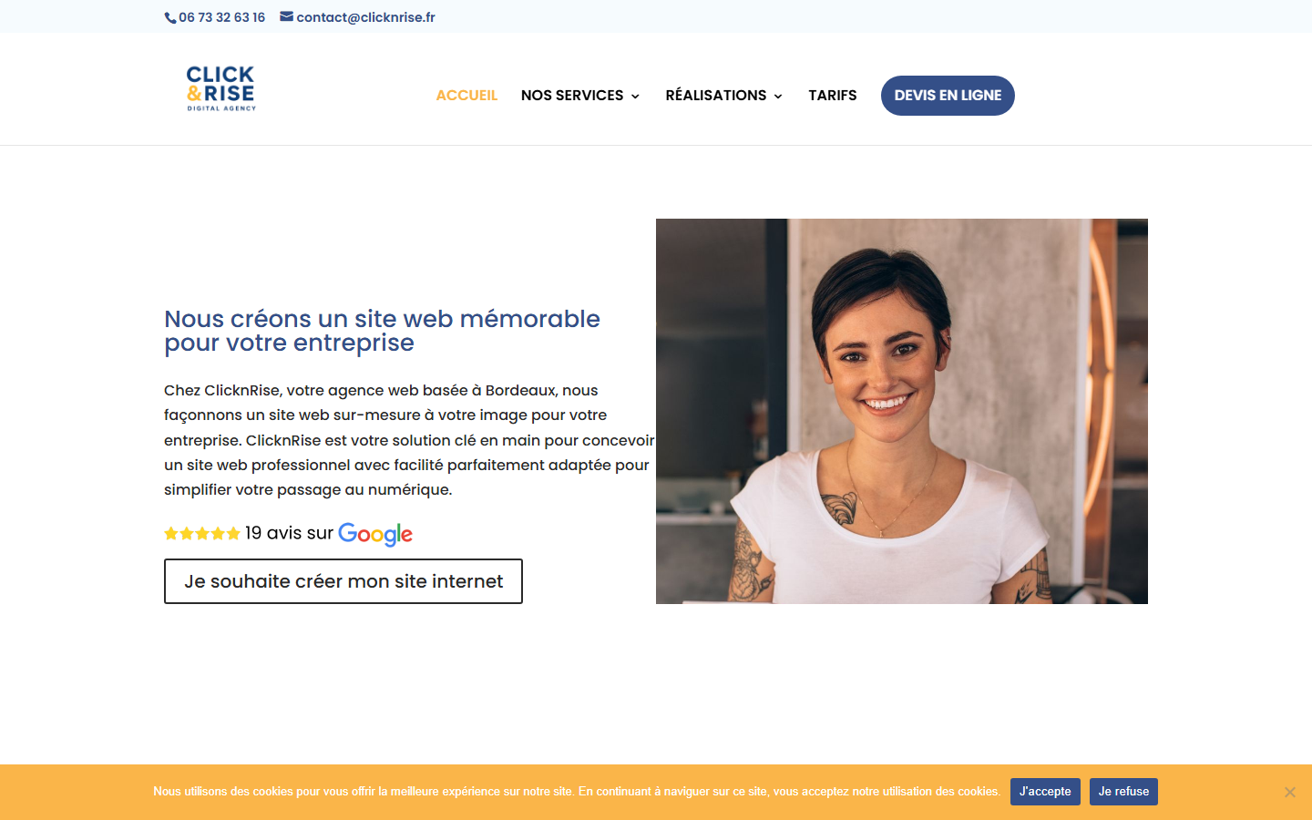 Aperçu du site de CLICKNRISE
