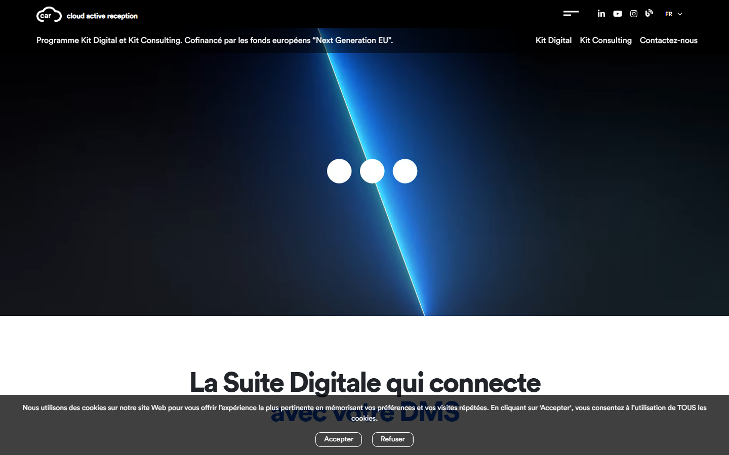 Aperçu du site de CAR | Cloud Active Reception