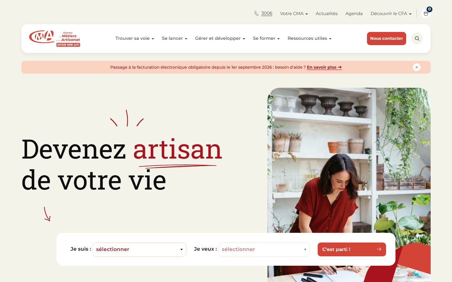 Aperçu du site de CHAMBRE DE METIERS ET DE L'ARTISANAT DE REGION AUVERGNE-RHONE-ALPES