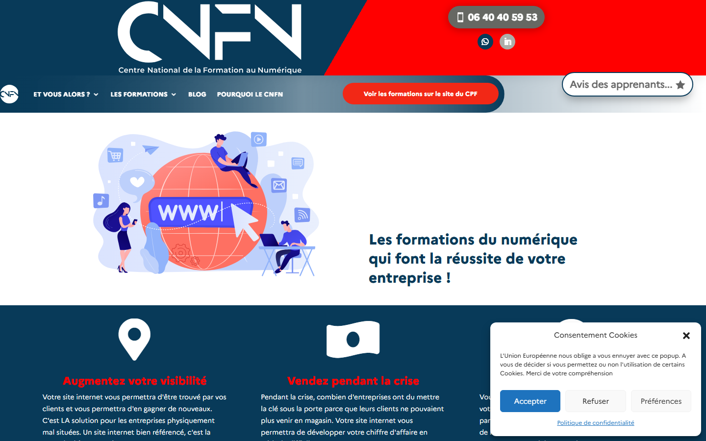 Aperçu du site de CNFN