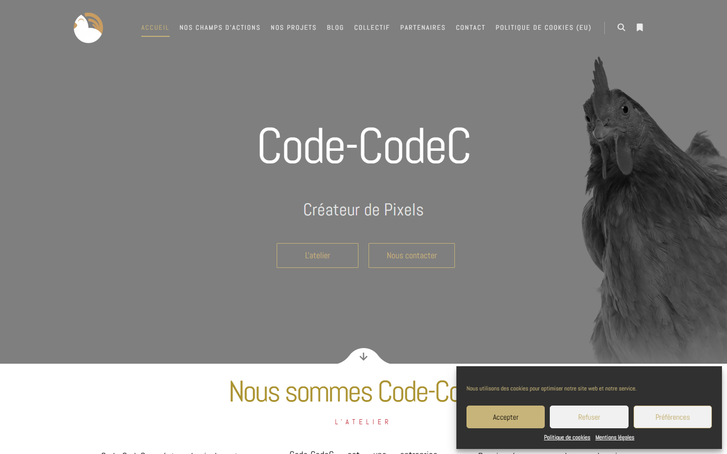 Aperçu du site de CODE-CODEC