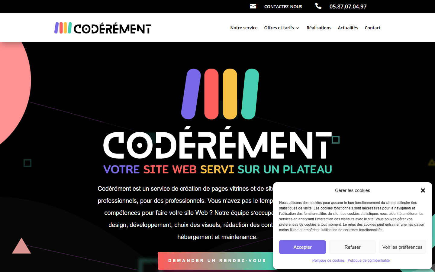 Aperçu du site de CODEREMENT