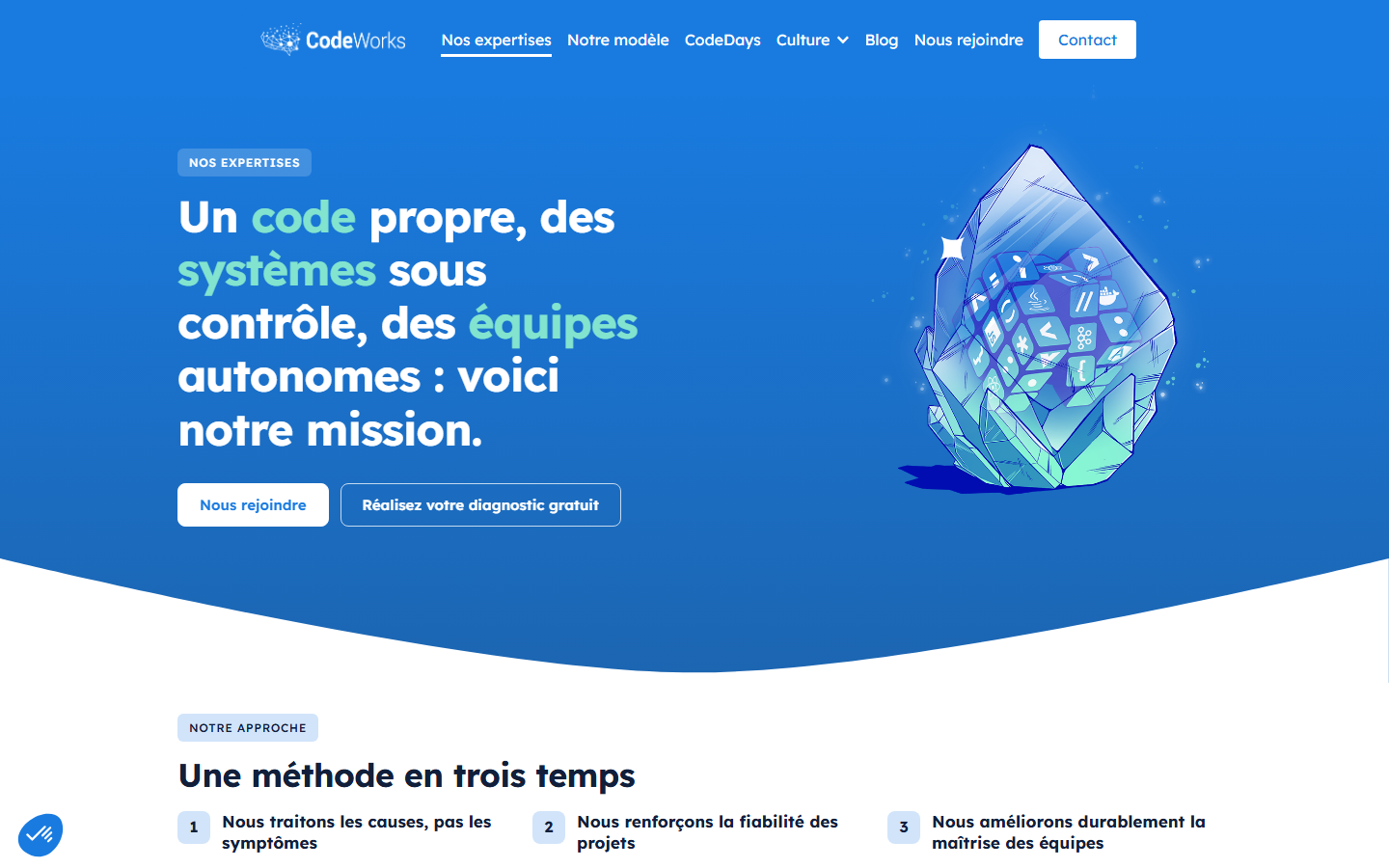 Aperçu du site de CODEWORKS