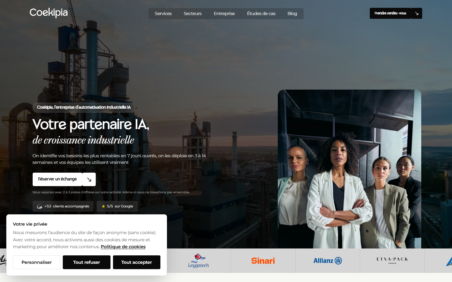 Aperçu du site de Coekipia
