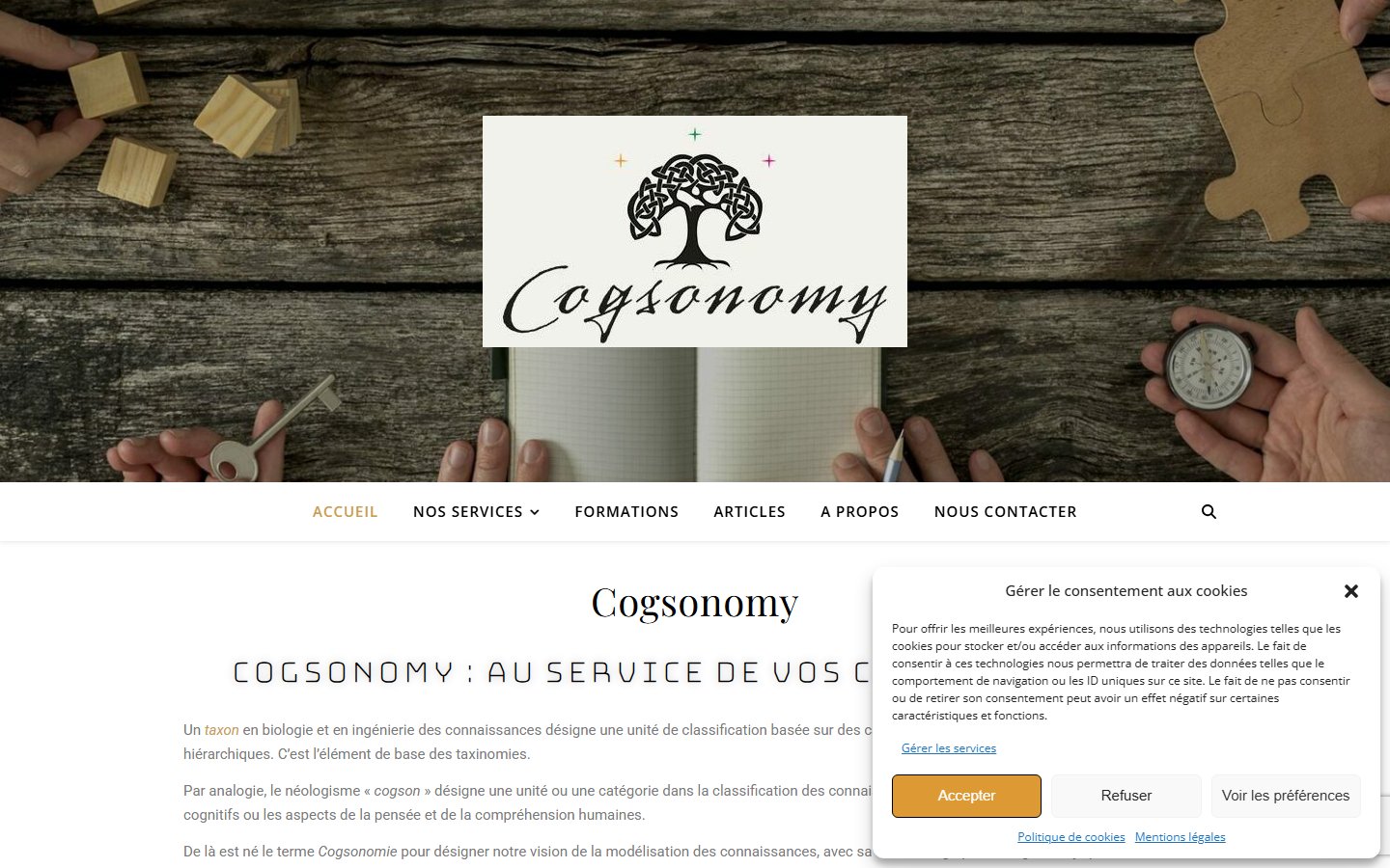 Aperçu du site de Cogsonomy