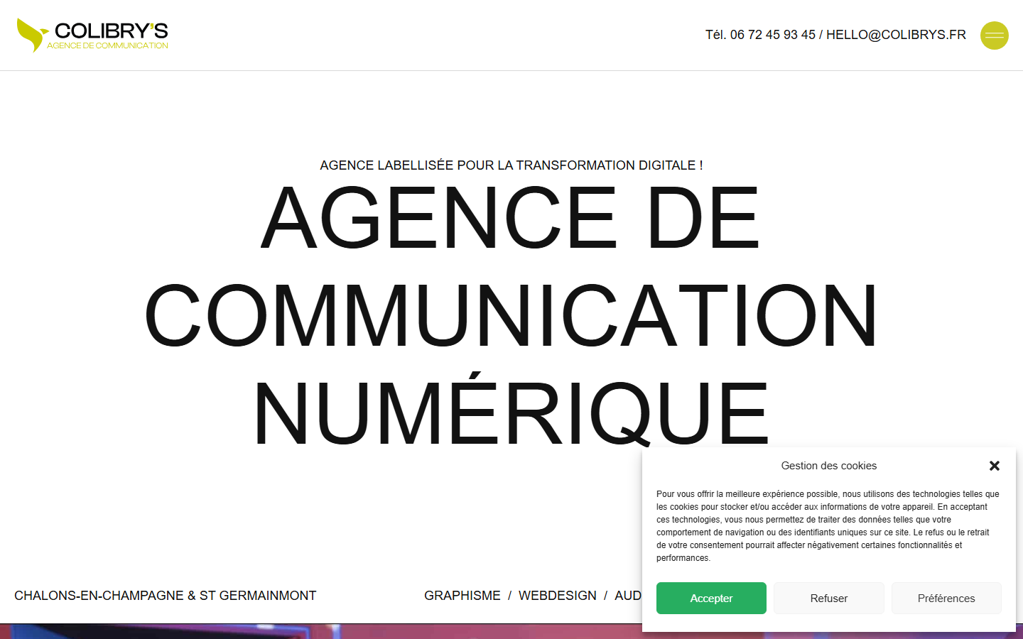 Aperçu du site de COLIBRY'S