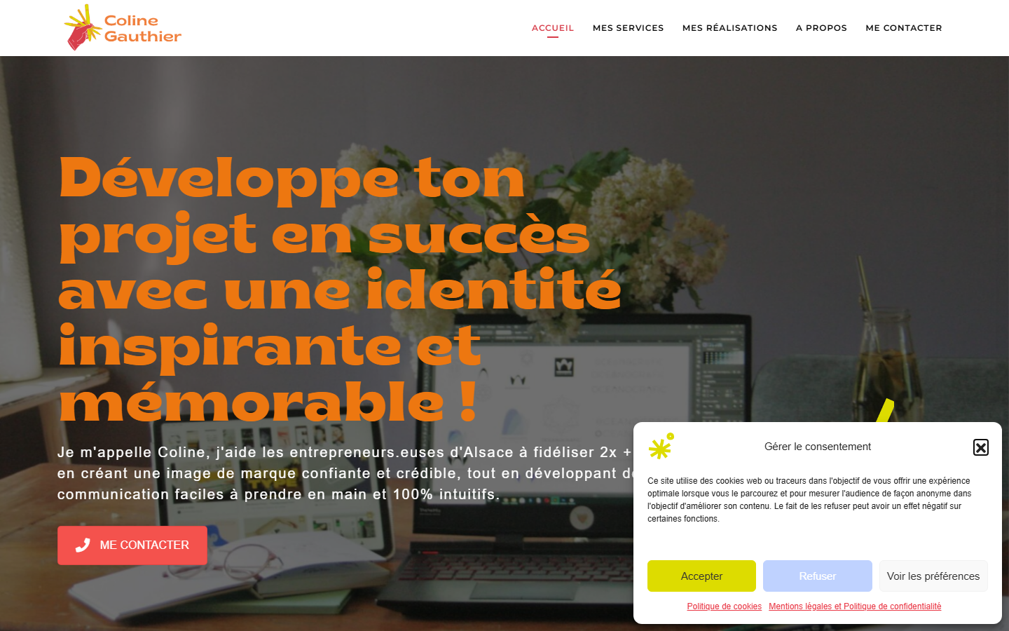 Aperçu du site de Coline Gauthier Graphiste & webdesigner