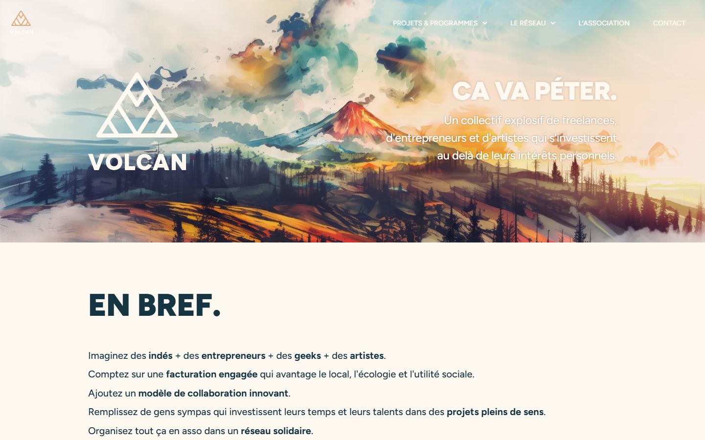 Aperçu du site de COLLECTIF VOLCAN