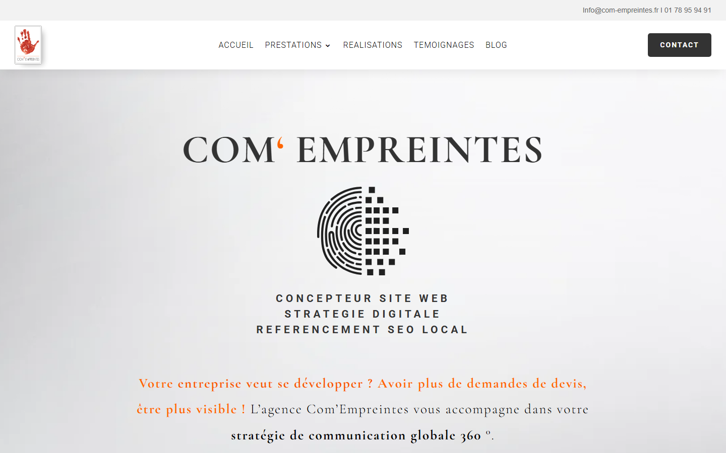 Aperçu du site de Com Empreintes Sarl