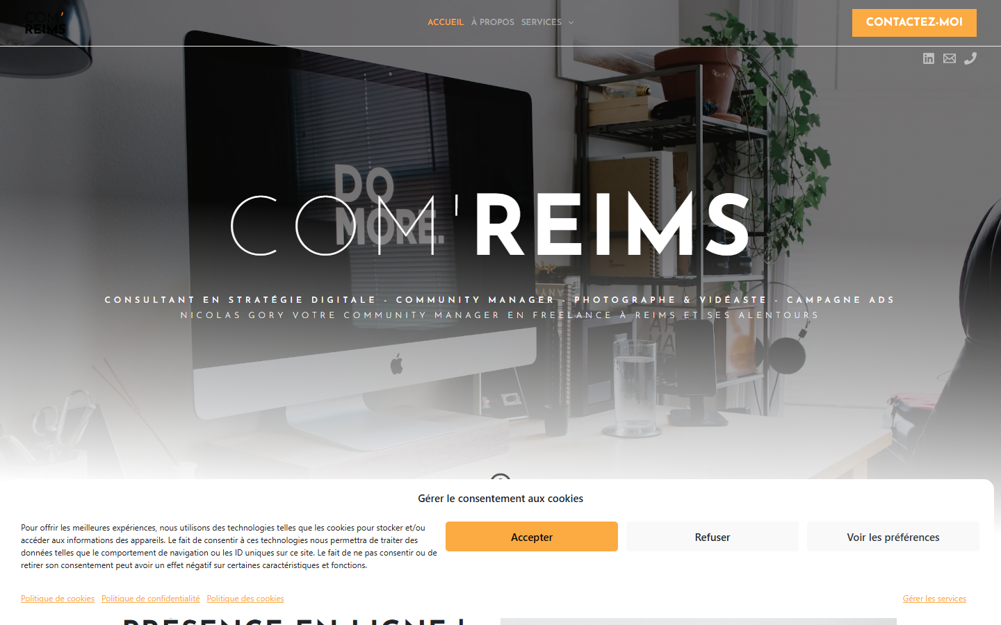 Aperçu du site de COM'REIMS - Nicolas GORY