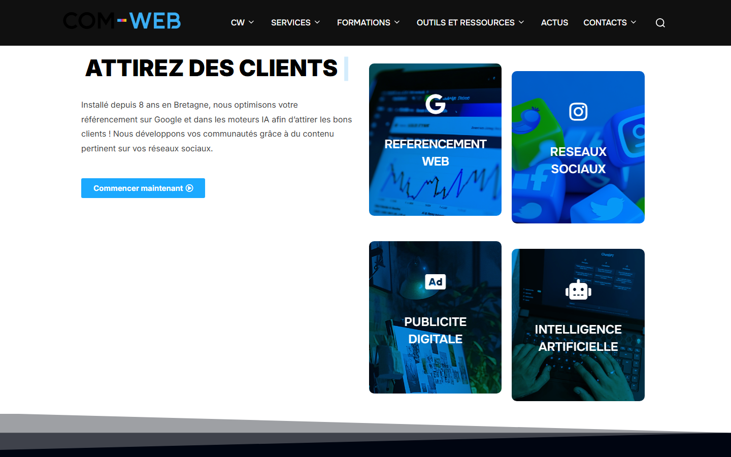 Aperçu du site de Com-Web
