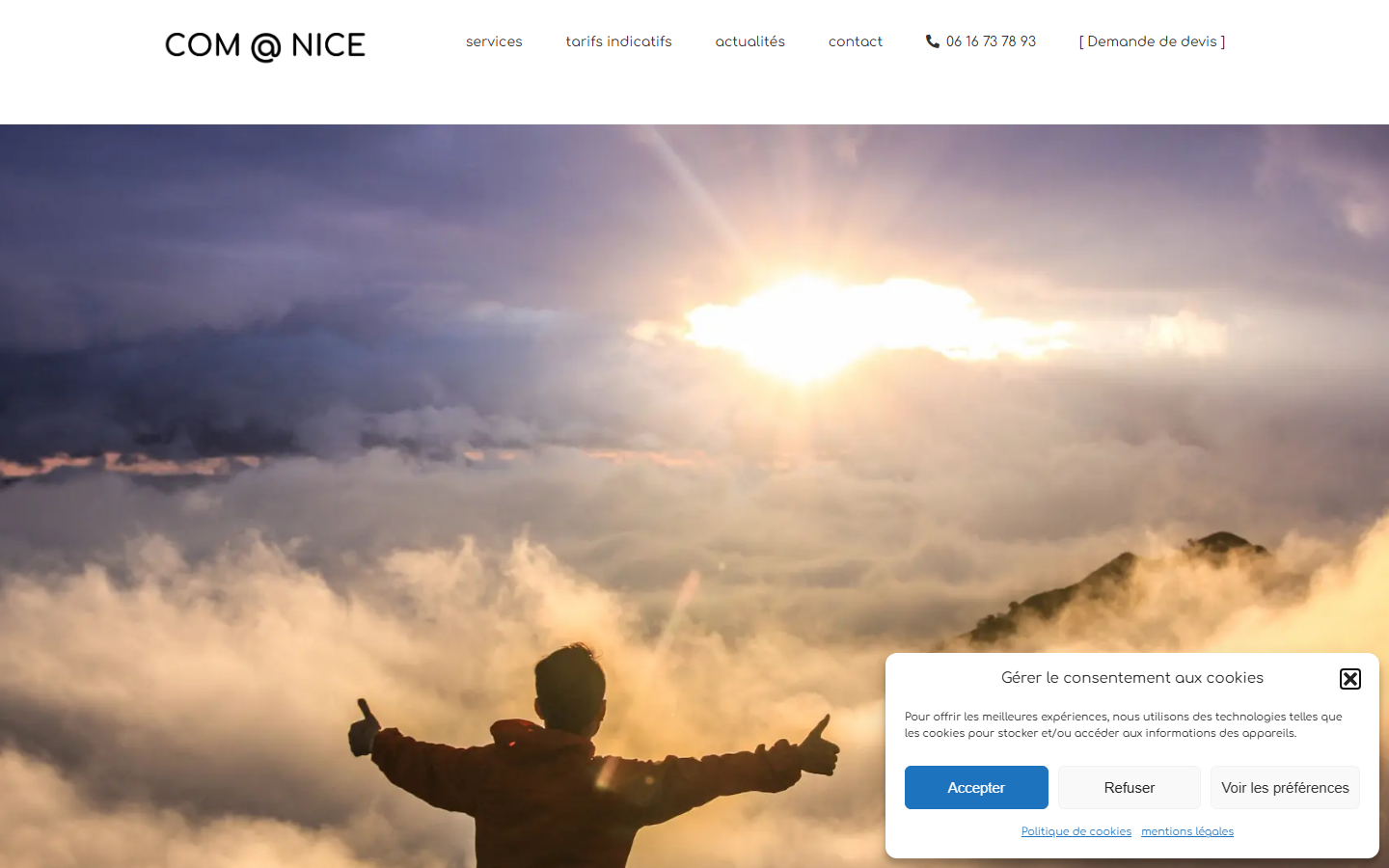 Aperçu du site de COM @ NICE