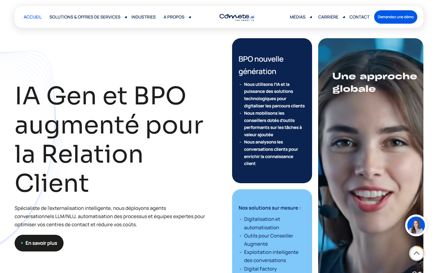 Aperçu du site de comete.ai