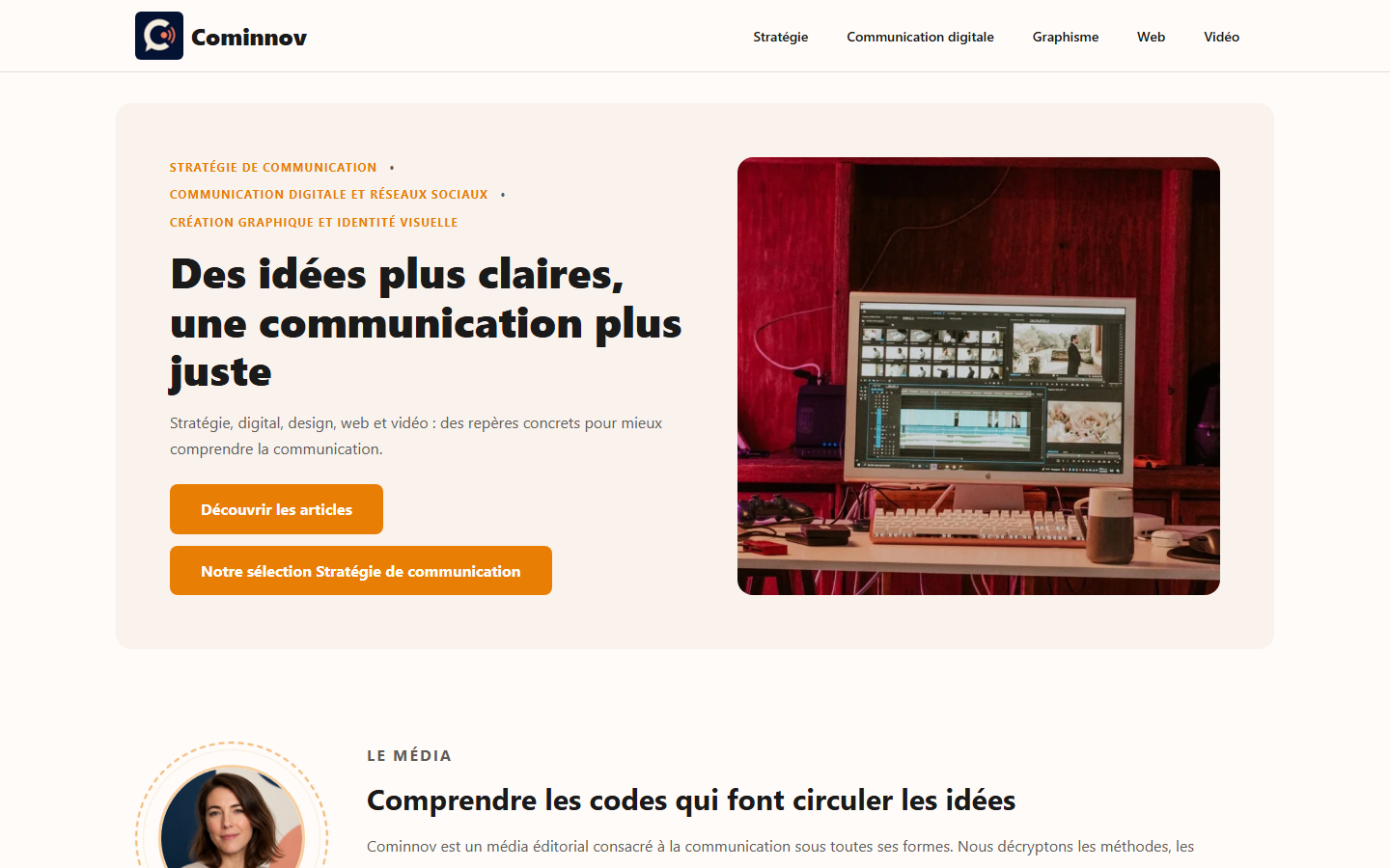 Aperçu du site de Com'Innov