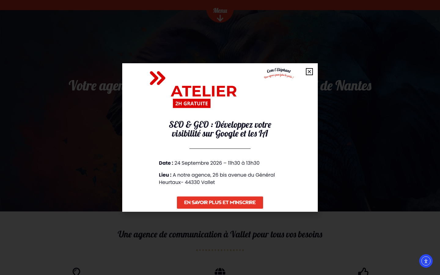 Aperçu du site de COM L ELEPHANT