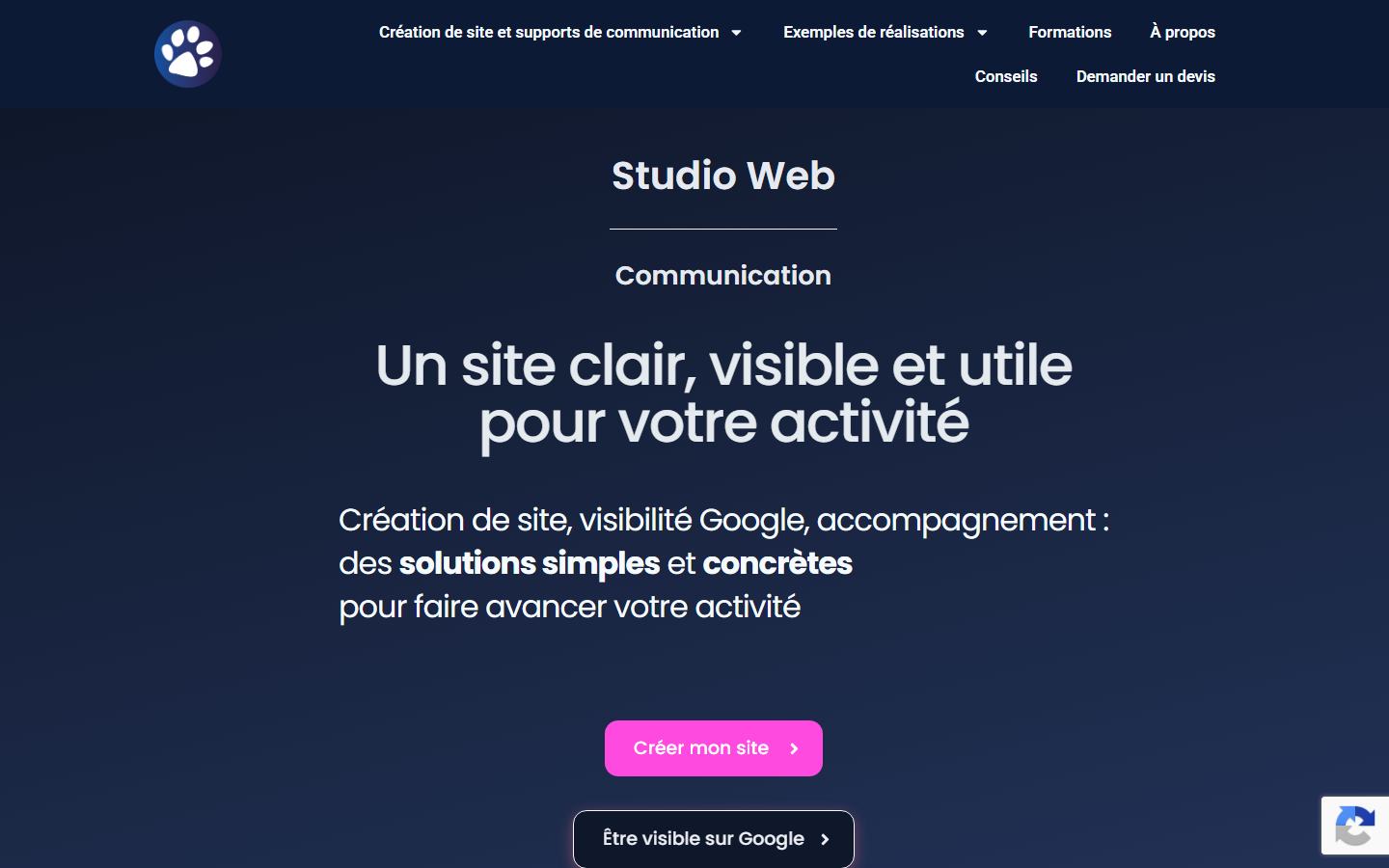 Aperçu du site de Studio Web Communication