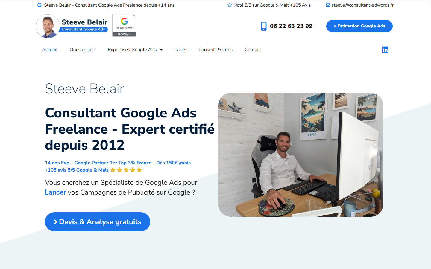 Aperçu du site de Steeve Belair