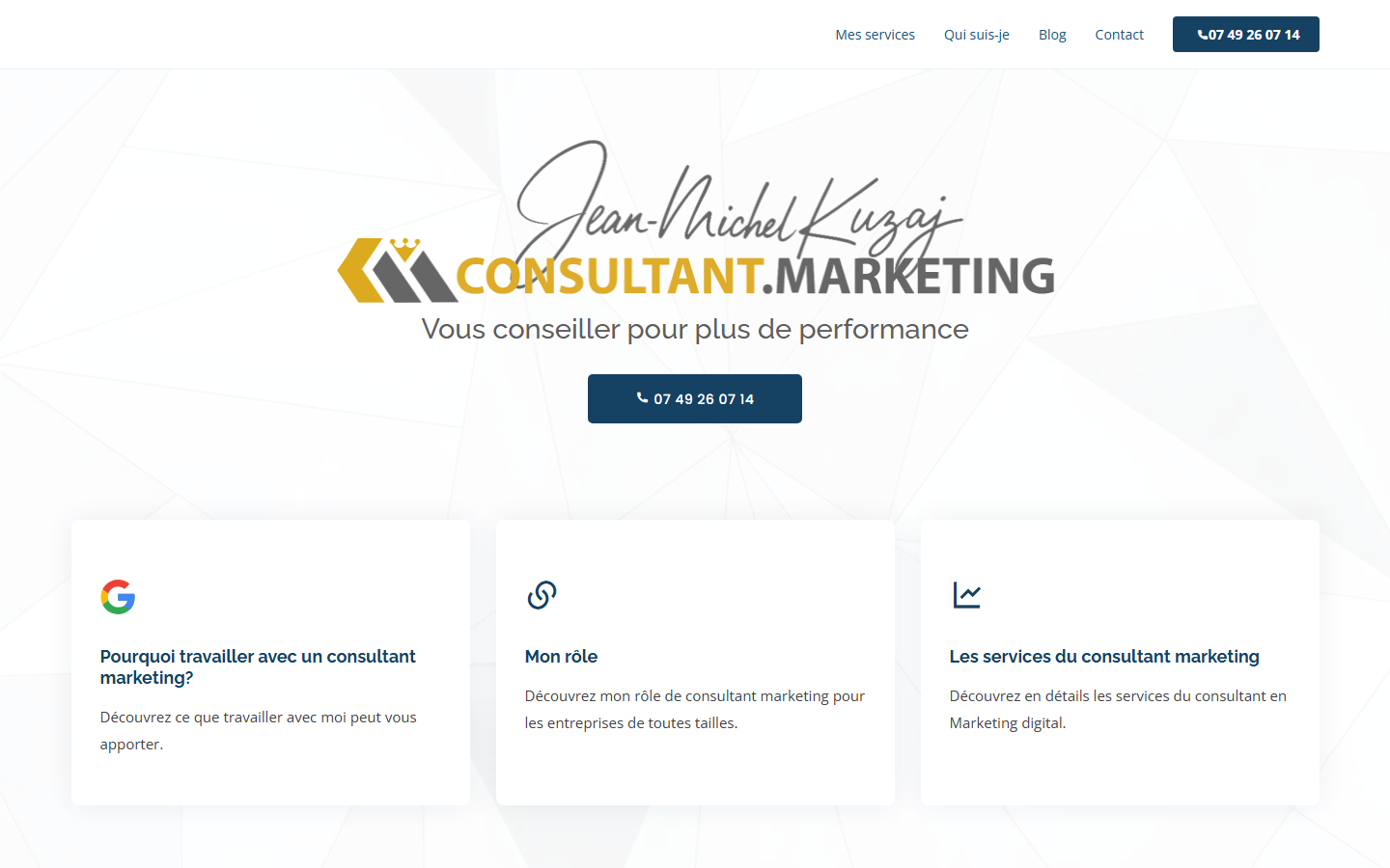 Aperçu du site de Consultant.Marketing