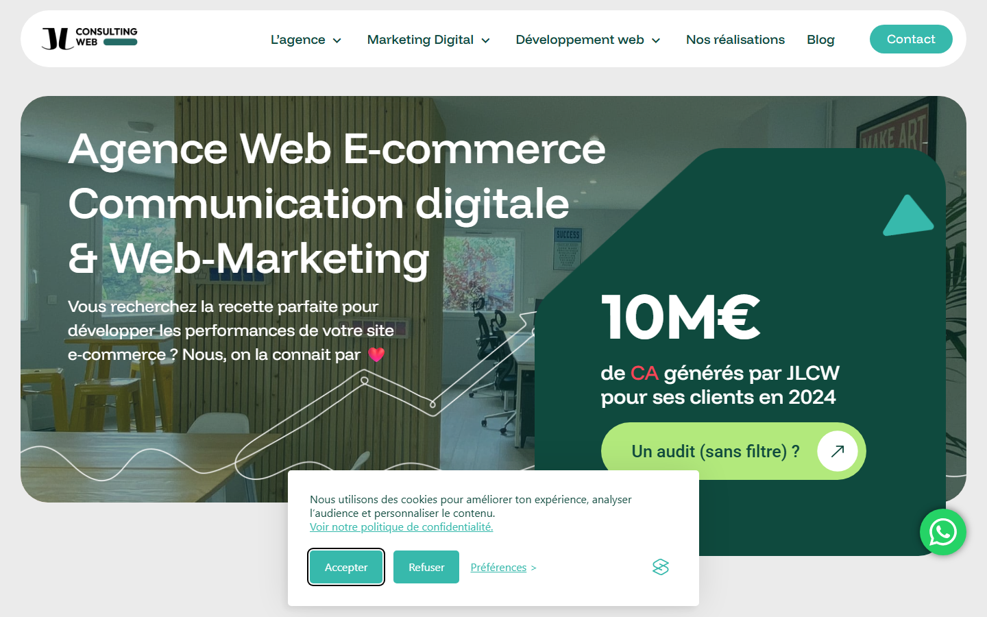 Aperçu du site de JLCW