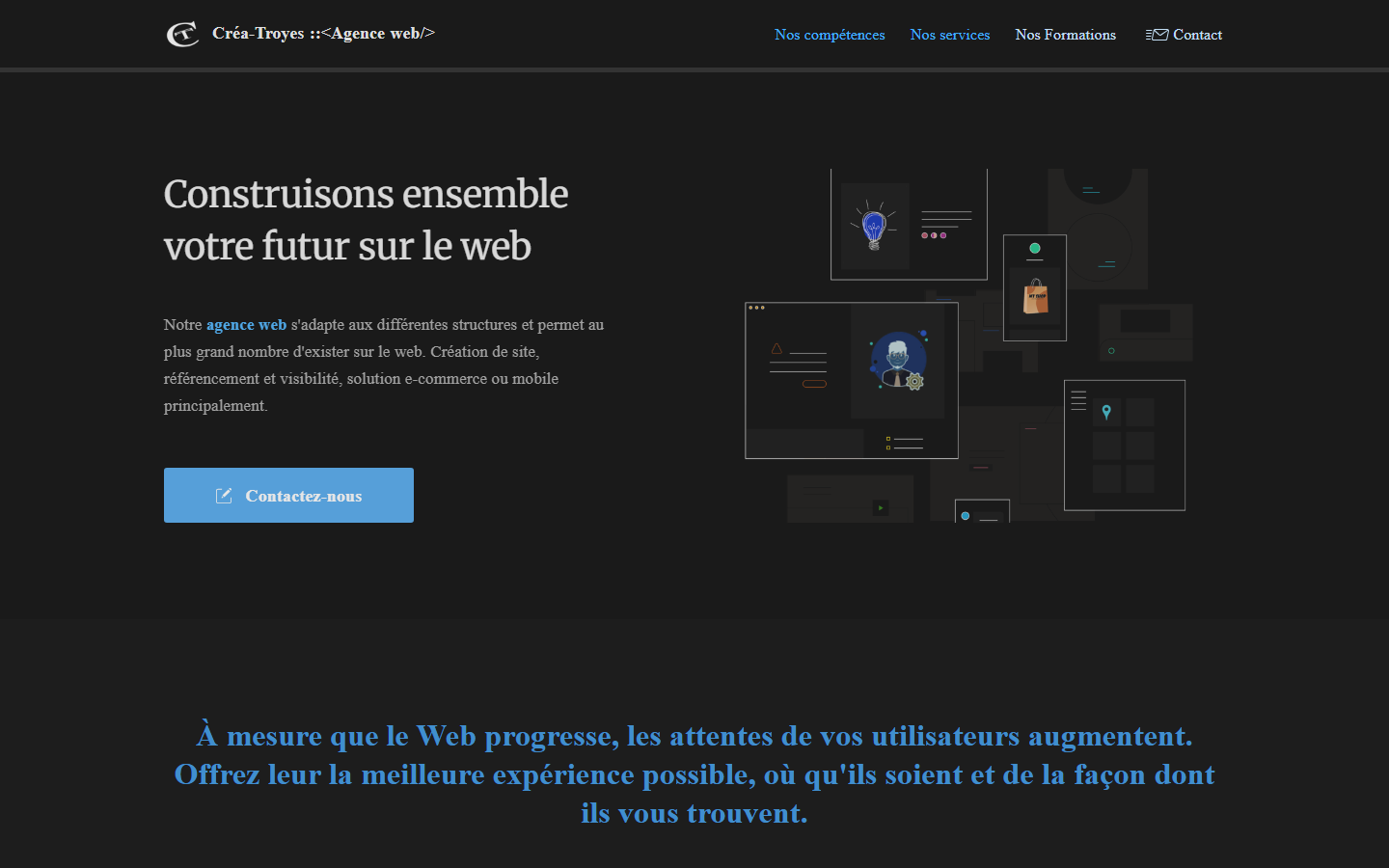 Aperçu du site de Créa-troyes