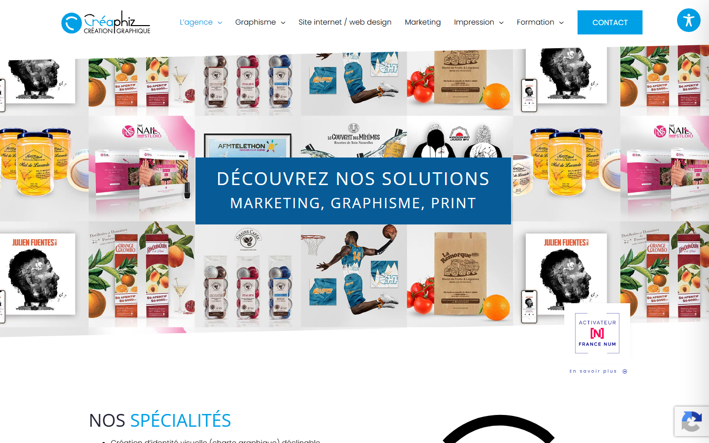 Aperçu du site de Créaphiz