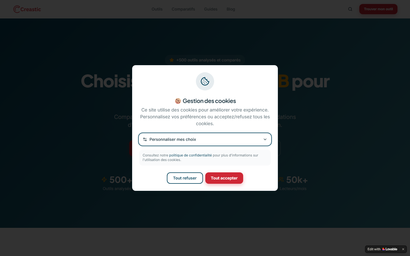 Aperçu du site de Agence Web Creastic