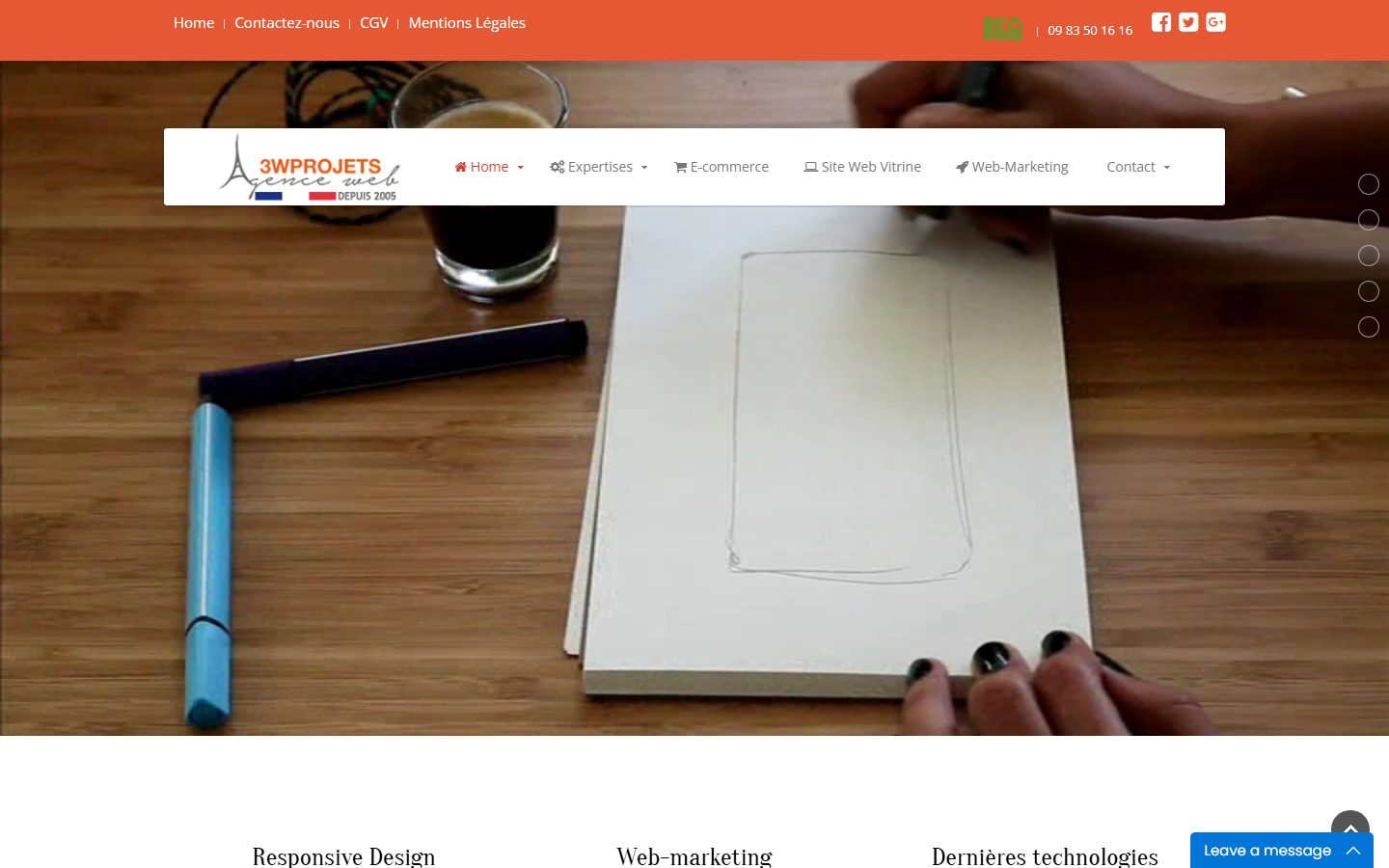 Aperçu du site de AGENCE WEB 3WPROJETS