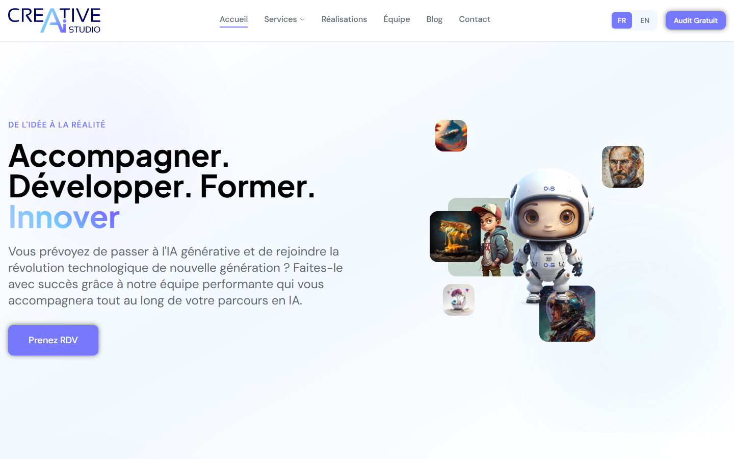 Aperçu du site de CREATIVE AI STUDIO