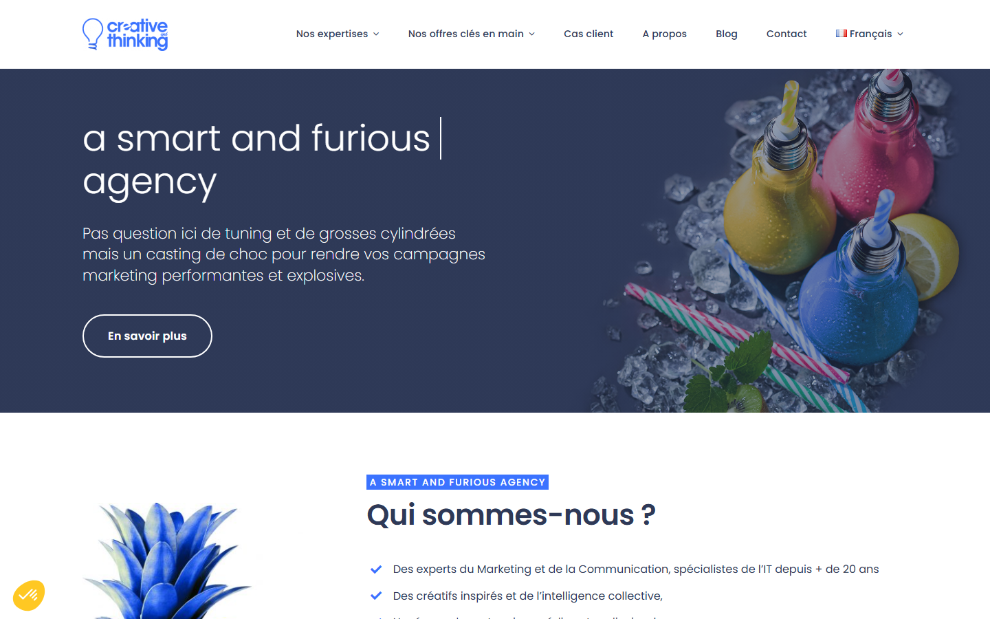 Aperçu du site de CREATIVE AND THINKING