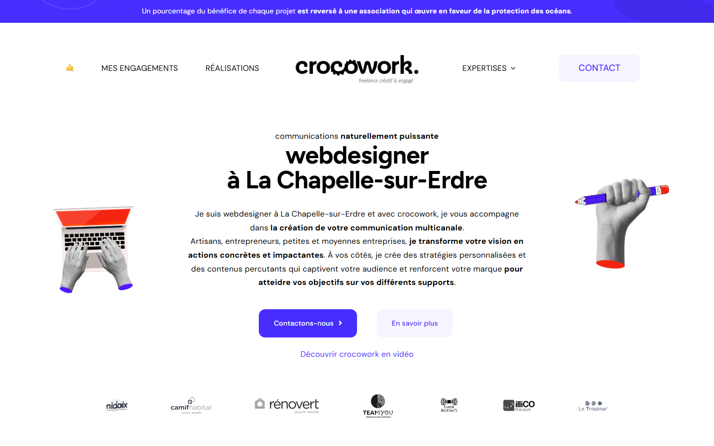 Aperçu du site de Crocowork