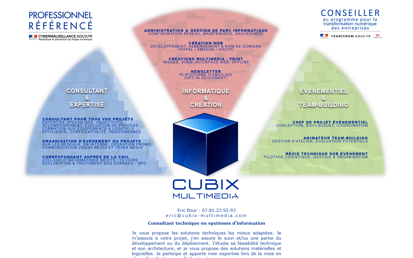 Aperçu du site de Cubix Multimedia