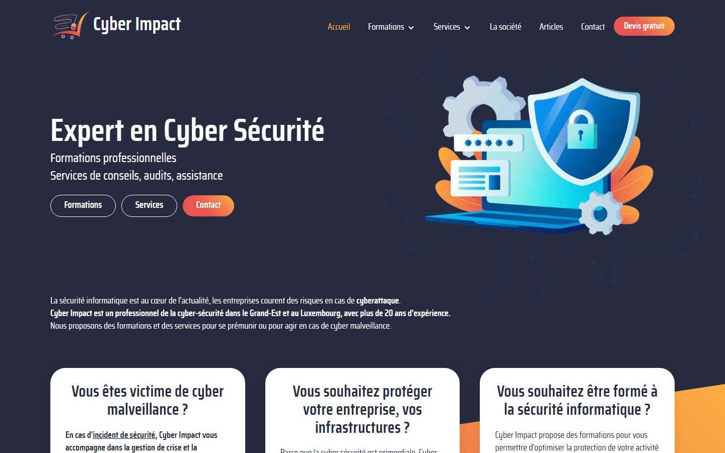 Aperçu du site de CYBERIMPACT