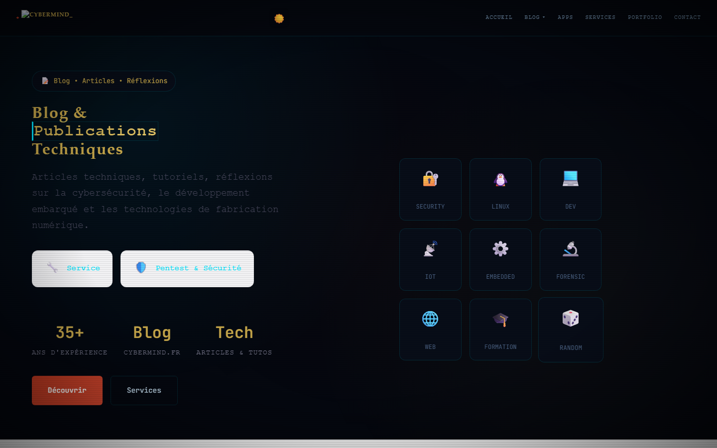 Aperçu du site de CyberMind
