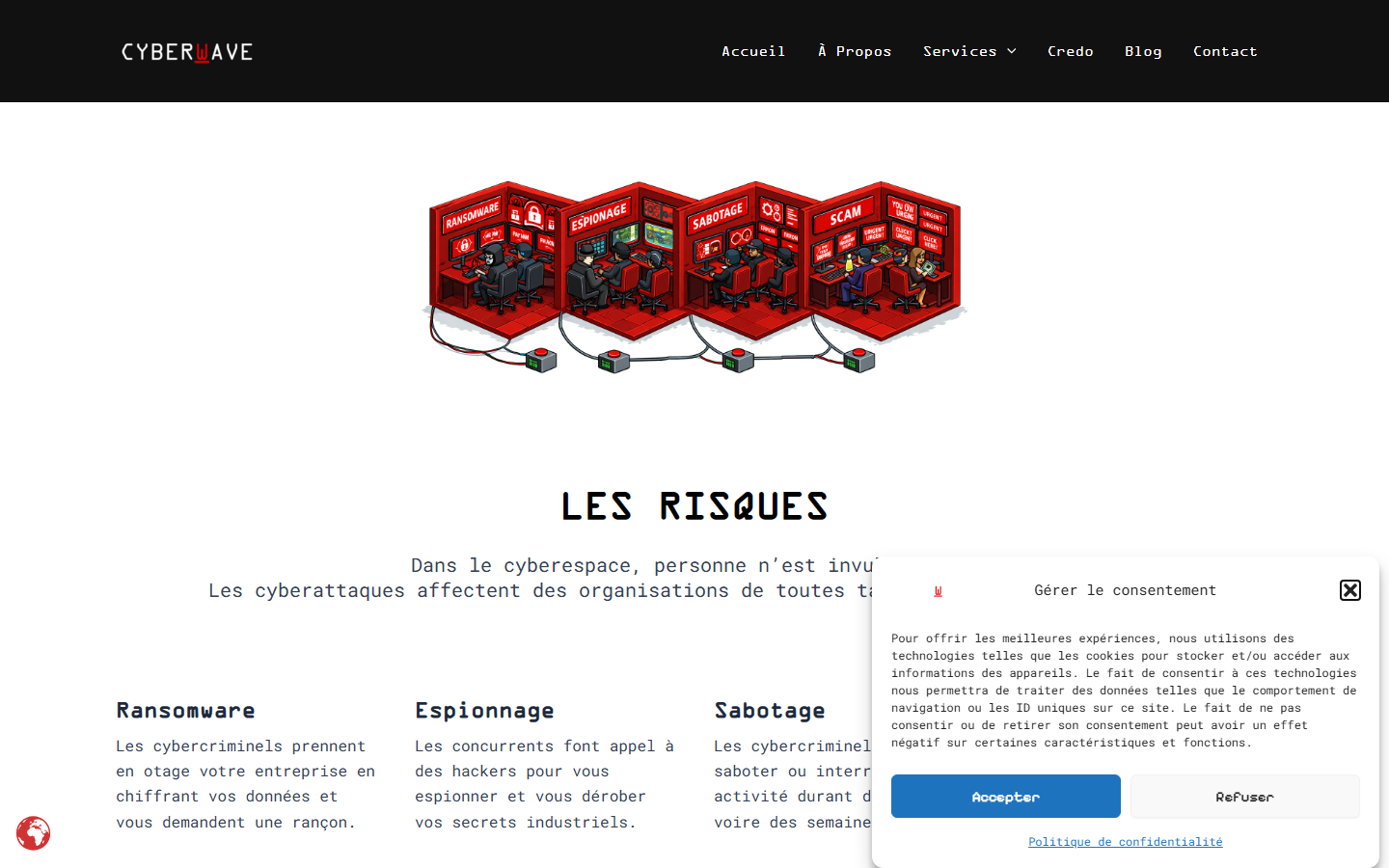 Aperçu du site de CyberWave