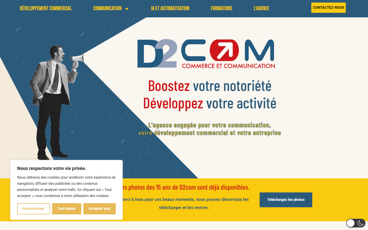 Aperçu du site de D2com