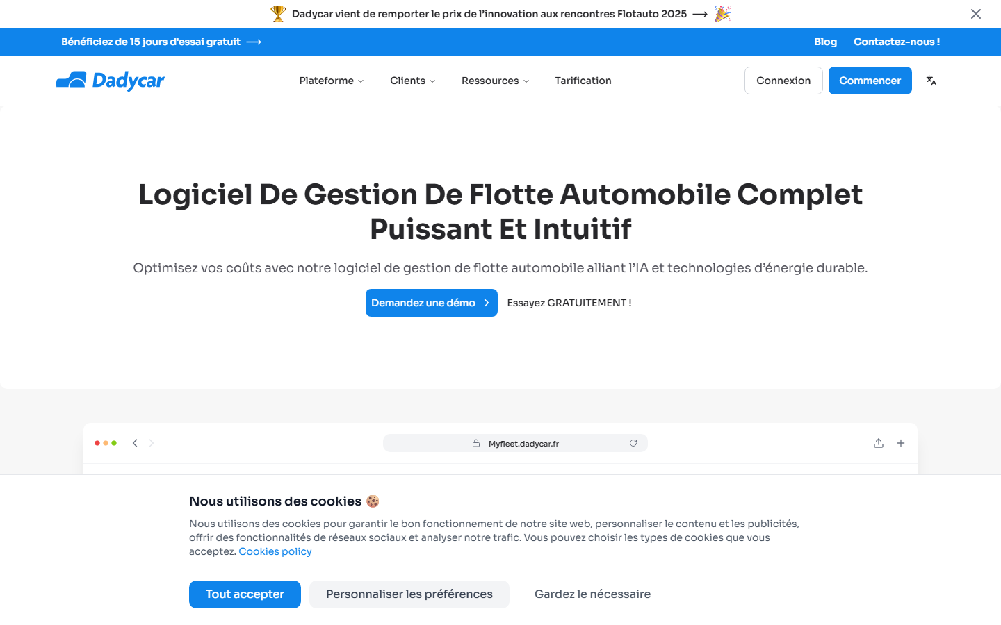 Aperçu du site de Dadycar