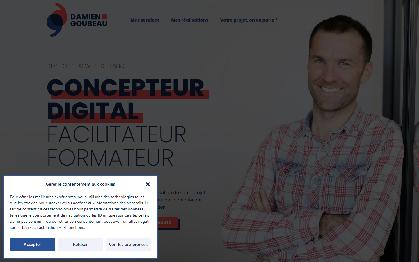 Aperçu du site de Damien Goubeau