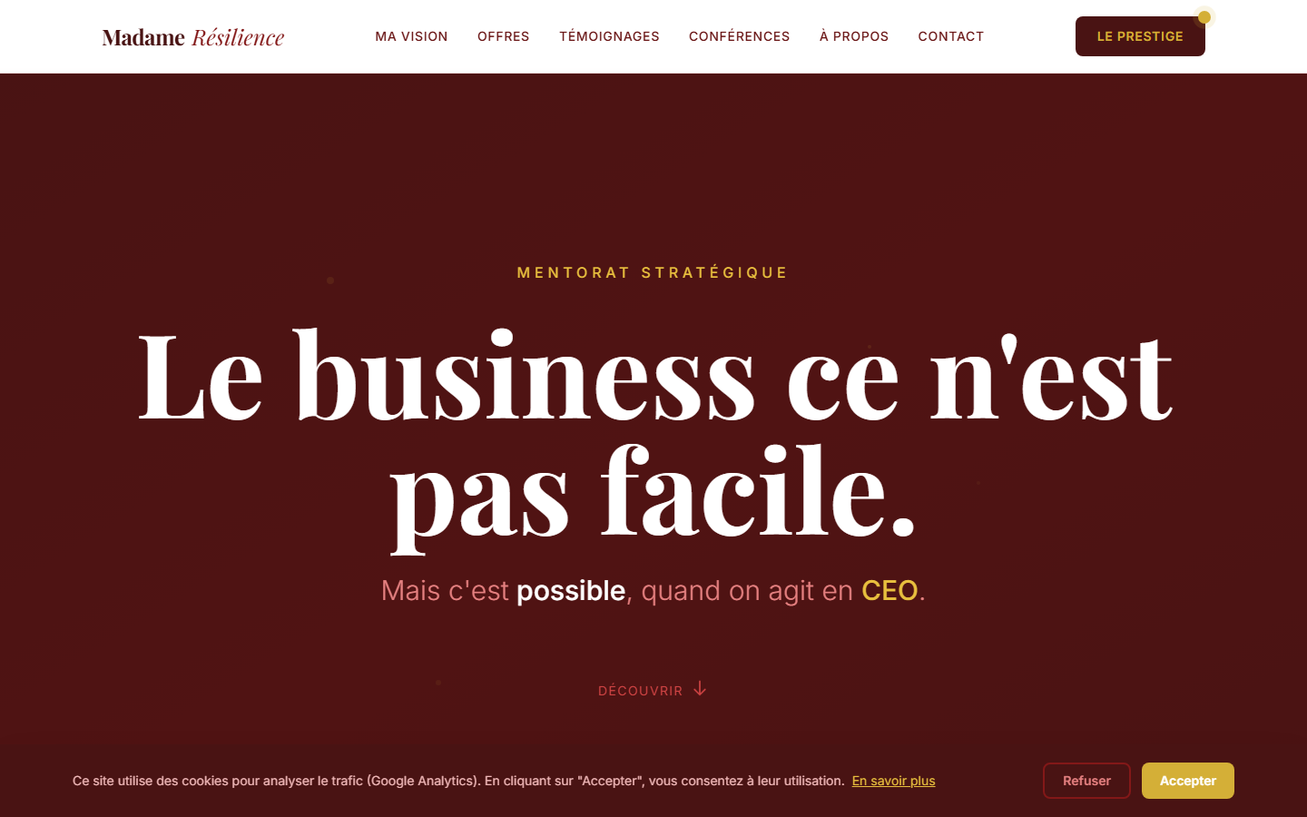 Aperçu du site de Darlow Paris