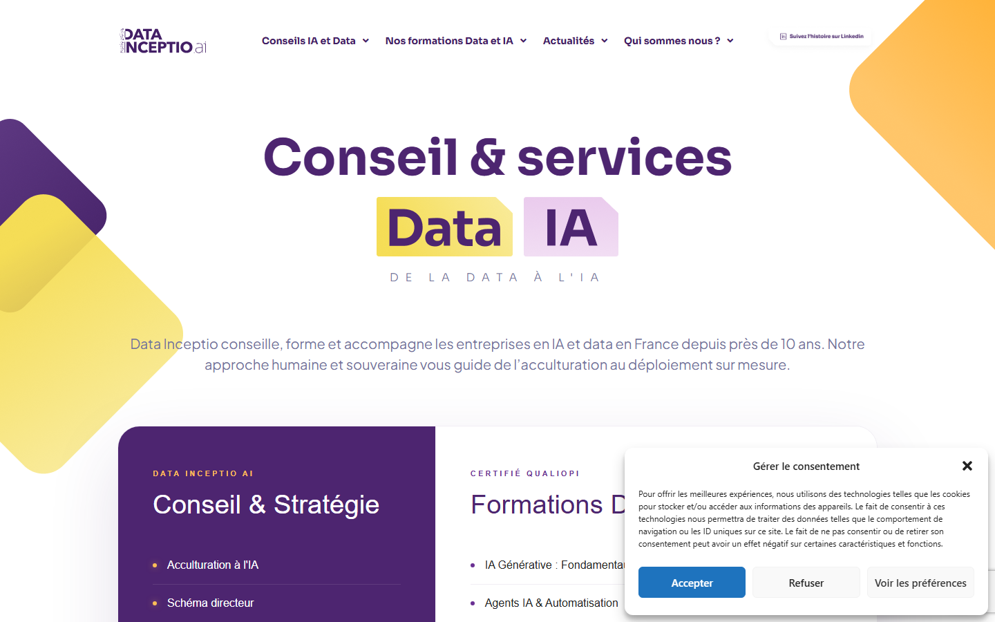 Aperçu du site de DATA INCEPTIO
