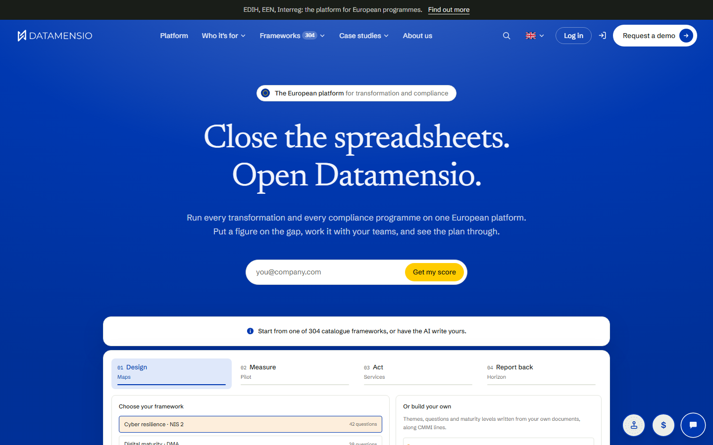 Aperçu du site de Datamensio