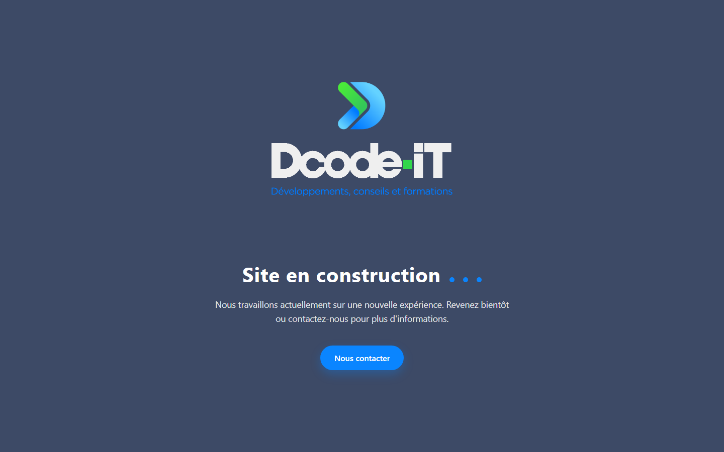 Aperçu du site de DCODE-IT