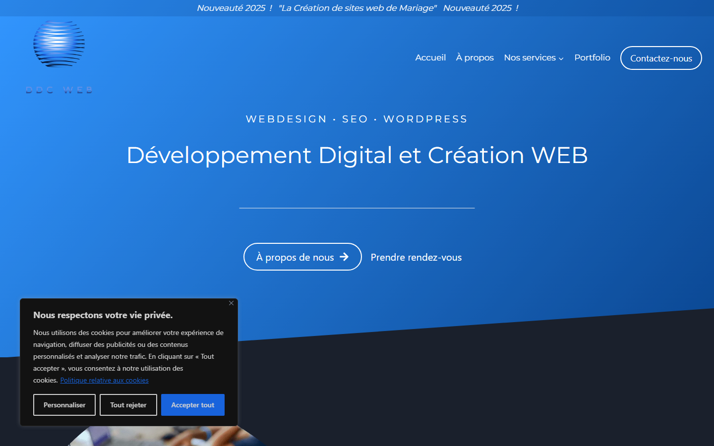 Aperçu du site de DDC WEB