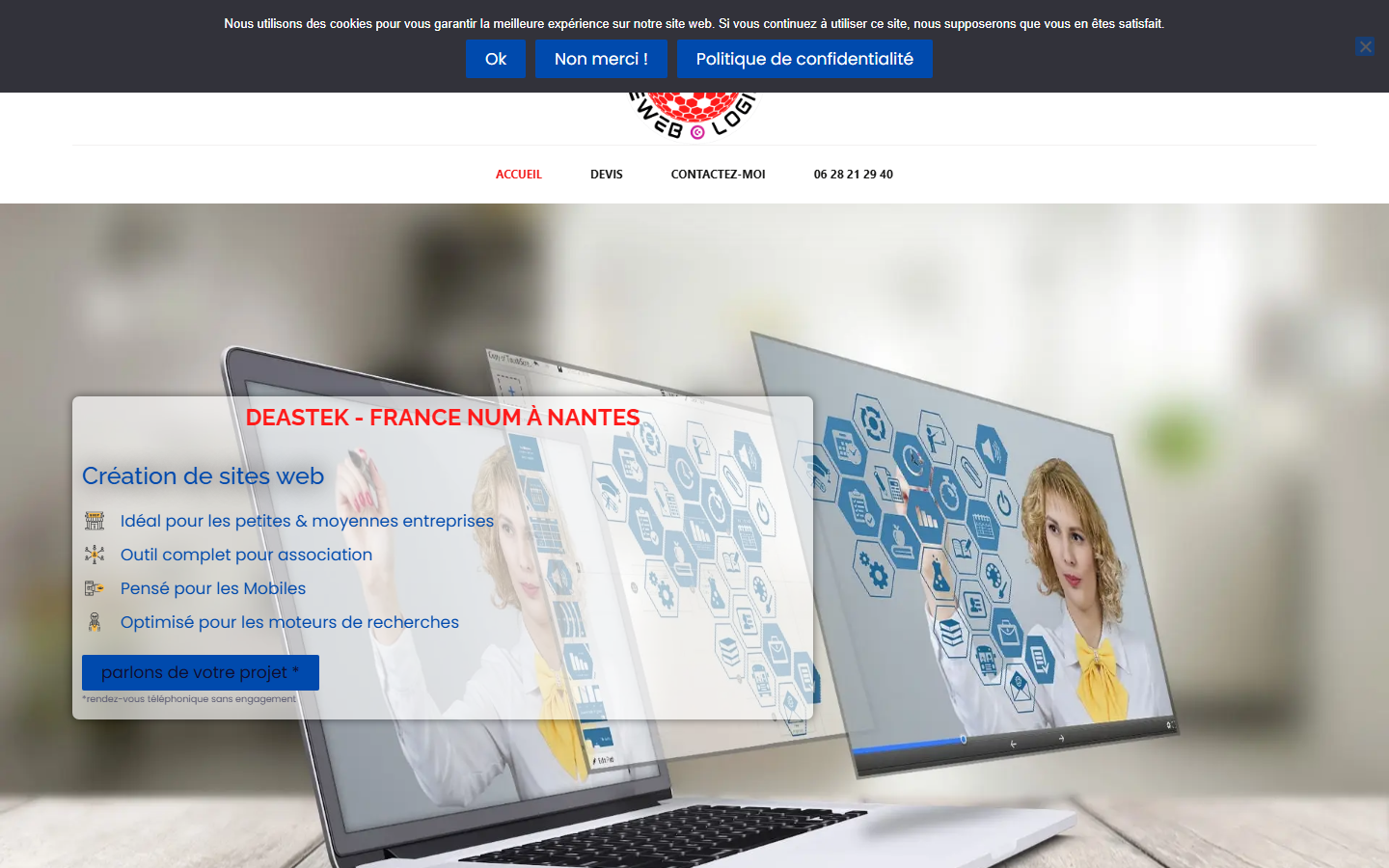 Aperçu du site de DEASTEK