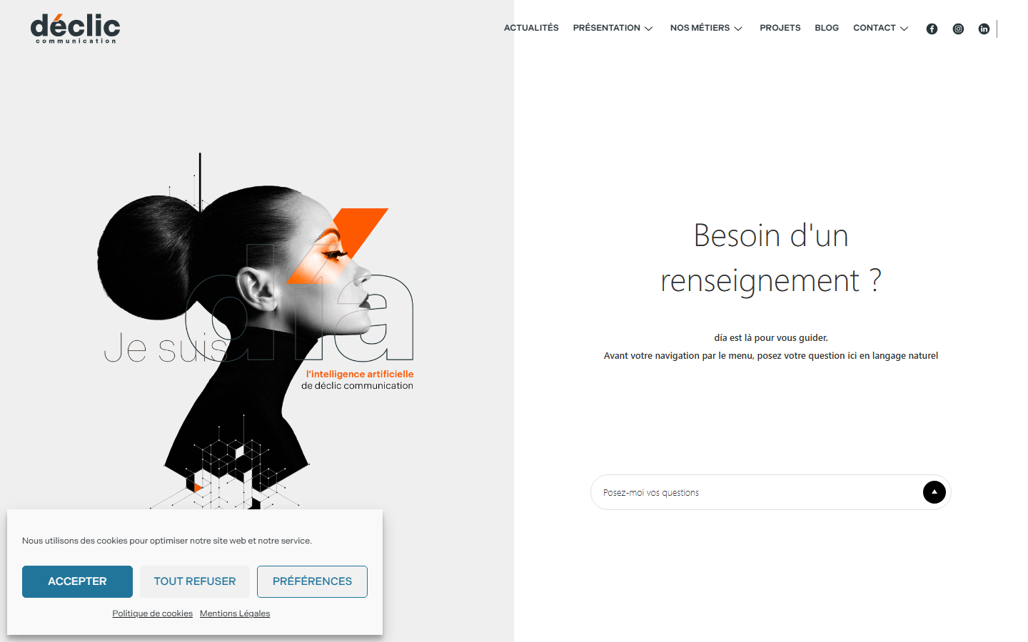 Aperçu du site de DECLIC COMMUNICATION SARL