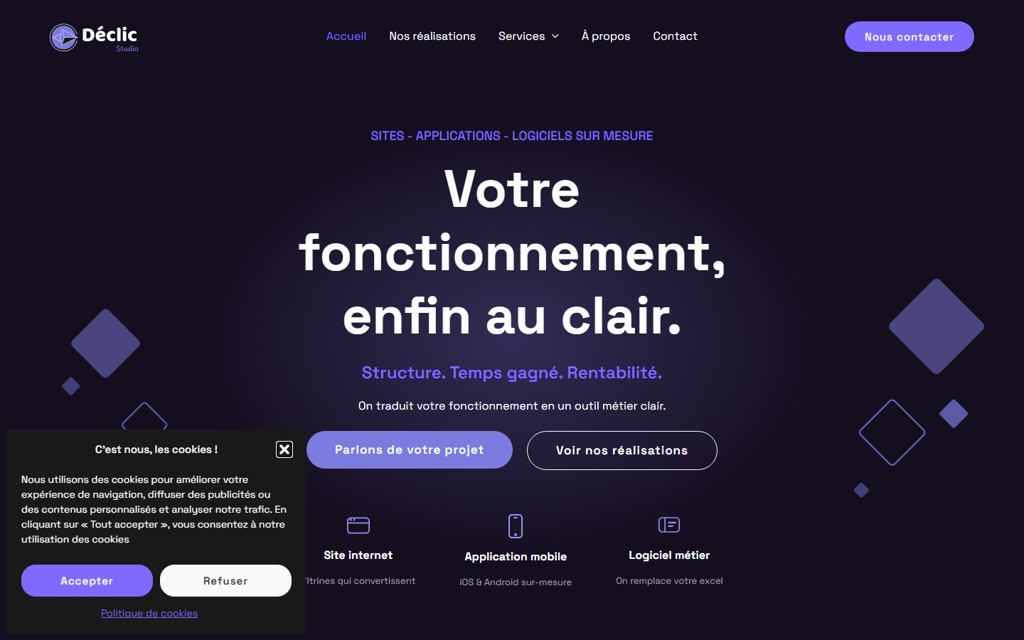 Aperçu du site de Déclic