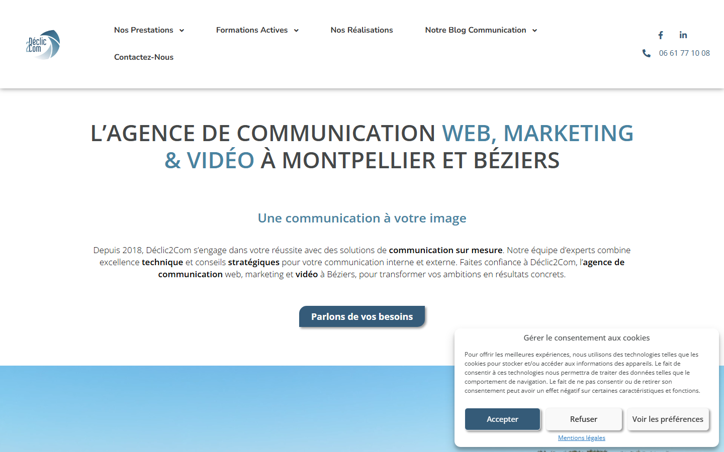 Aperçu du site de Déclic 2 Com