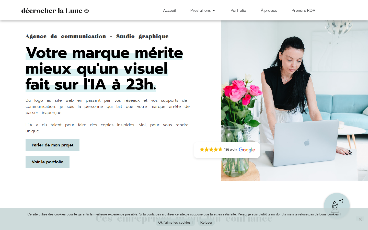 Aperçu du site de DECROCHER LA LUNE DESIGN